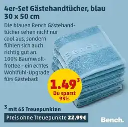 PENNY Bench 4er-Set Gästehandtücher, blau Angebot
