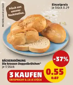 PENNY BÄCKERKRÖNUNG Die krossen Doppelbrötchen* Angebot