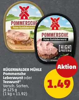 PENNY RÜGENWALDER MÜHLE Pommersche Leberwurst oder Teewurst Angebot