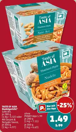 PENNY Taste of Asia Nudelgericht Angebot
