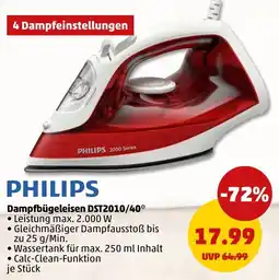 PENNY PHILIPS Dampfbügeleisen DST2010/40 Angebot