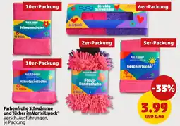 PENNY Farbenfrohe Schwämme und Tücher im Vorteilspack Angebot