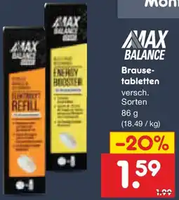 Netto Marken-Discount MAX BALANCE Brausetabletten Angebot