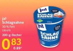 Selgros ja! Schlagsahne Angebot