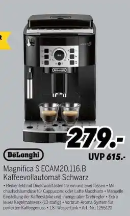 MEDIMAX DeLonghi Magnifica S ECAM20.116.B Kaffeevollautomat Schwarz Angebot
