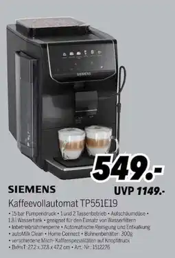 MEDIMAX SIEMENS Kaffeevollautomat TP551E19 Angebot