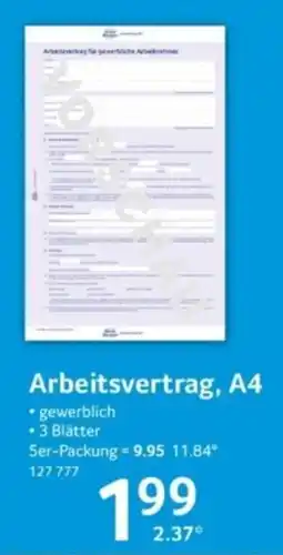 Selgros Arbeitsvertrag, A4 Angebot