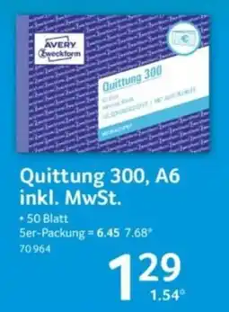 Selgros Quittung 300, A6 Angebot