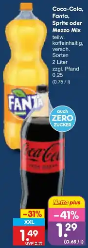 Netto Marken-Discount Coca-Cola, Fanta, Sprite oder Mezzo Mix Angebot