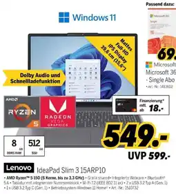 MEDIMAX Lenovo IdeaPad Slim 3 15ARP10 Angebot