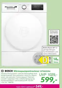 EP BOSCH Wärmepumpentrockner WTH83V94 Angebot