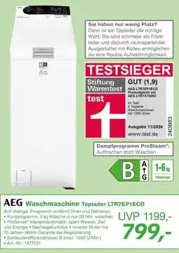 EP AEG Waschmaschine Toplader LTR7EP1ECO Angebot