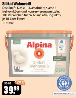 V Baumarkt Alpina Silikat Wohnweiß Angebot