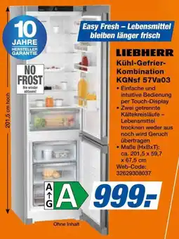 Expert LIEBHERR Kühl-Gefrier-Kombination KGNsf 57Va03 Angebot
