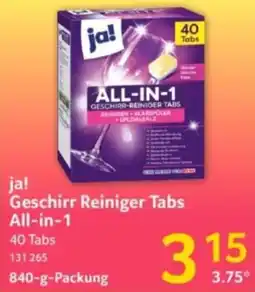 Selgros ja! Geschirr Reiniger Tabs All-in-1 Angebot