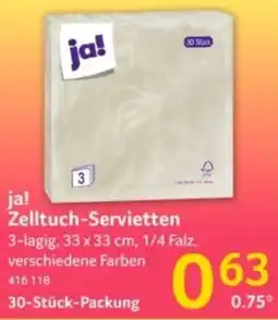 Selgros ja! Zelltuch-Servietten Angebot