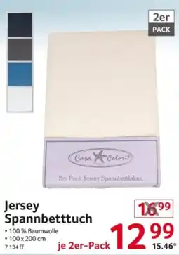 Selgros Casa Colori Jersey Spannbetttuch Angebot