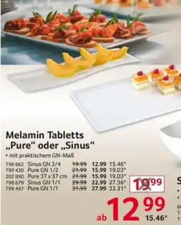 Selgros Melamin Tabletts "Pure" oder "Sinus" Angebot
