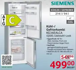 Selgros SIEMENS Kühl-/Gefrierkombi KG36EALCA Angebot