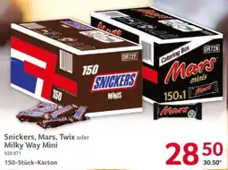 Selgros Snickers, Mars, Twix oder Milky Way Mini Angebot