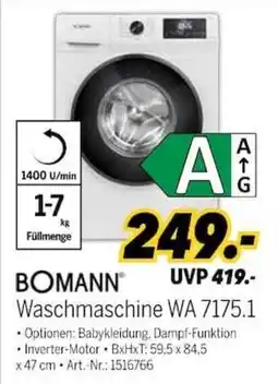 MEDIMAX BOMANN Waschmaschine WA 7175.1 Angebot