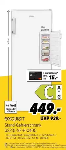 MEDIMAX exquisit Stand-Gefrierschrank Angebot