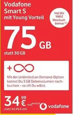 MEDIMAX Vodafone Smart S mit Young Vorteil Angebot
