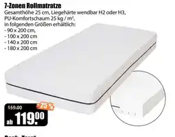 V Baumarkt 7-Zonen Rollmatratze Angebot