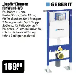 V Baumarkt Duofix Element für Wand-WC GEBERIT Angebot