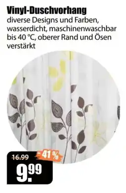 V Baumarkt Vinyl-Duschvorhang Angebot