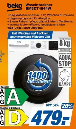 HEM Expert Beko Waschtrockner BM3DT4844W Angebot