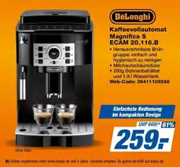 HEM Expert DeLonghi Kaffeenvollautomat Magnifica S ECAM 20.116.B Angebot