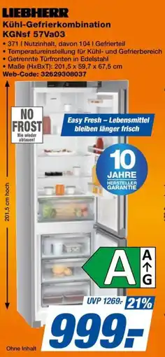 HEM Expert LIEBHERR Kühl-Gefrierkombination KGNsf 57Va03 Angebot