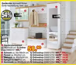 Opti Wohnwelt Garderobe alpinweiß/Wotan Angebot