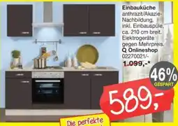 Opti Wohnwelt Einbauküche anthrazit/Akazien-Nachbildung Angebot