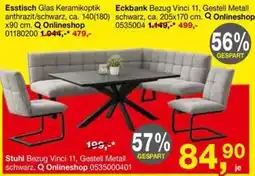 Opti Wohnwelt Stuhl Bezug Vinci 11, Gestell Metall schwarz Angebot