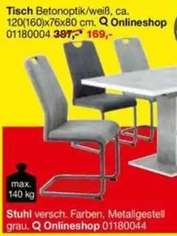Opti Wohnwelt Tisch Betonoptik/weiß Angebot