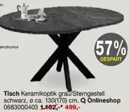 Opti Wohnwelt Tisch Keramikoptik grau/Sterngestell schwarz Angebot