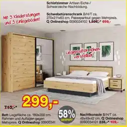 Opti Wohnwelt Schlafzimmer Artisan Eiche-/Schwarzeiche-Nachbildung Angebot