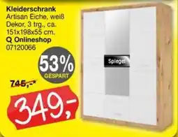 Opti Wohnwelt Kleiderschrank Artisan Eiche, weiß Dekor Angebot