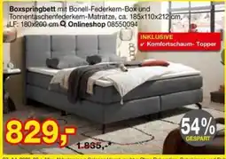 Opti Wohnwelt Boxspringbett mit Bonell-Federkern-Box und Tonnentaschenfederkern-Matratze Angebot