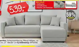 Opti Wohnwelt Garnitur, Schaumpolsterung, Bezug hellgrau Angebot