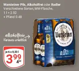 Globus Warsteiner Pils, Alkoholfrei oder Radler Angebot