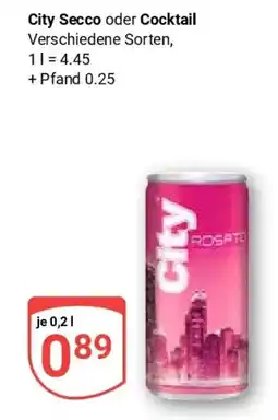 Globus City Secco oder Cocktail Angebot