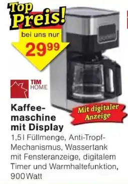 Jawoll TIM HOME Kaffeemaschine mit Display Angebot