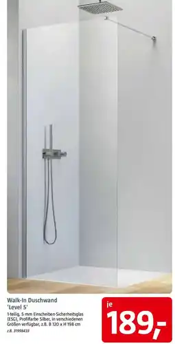 Bauhaus Walk-In Duschwand 'Level 5' Angebot