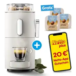 Netto Marken-Discount CoffeeB Kaffeemaschine Globe, weiß + 3 Packungen CoffeeB Dallmayr Crema d´Oro 9 Coffee Balls 53g Angebot