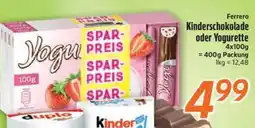 inkoop Ferrero Kinderschokolade oder Yogurette Angebot