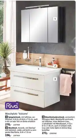 Bauhaus Riva Waschplatz 'Vulcano' Angebot