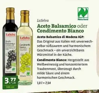 Ebl Naturkost Laselva Aceto Balsamico Oder Condimento Bianco Angebot